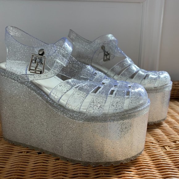 UNIF Womens Hella Jelly Platform Sandals Size 7 - Picture 2 of 10